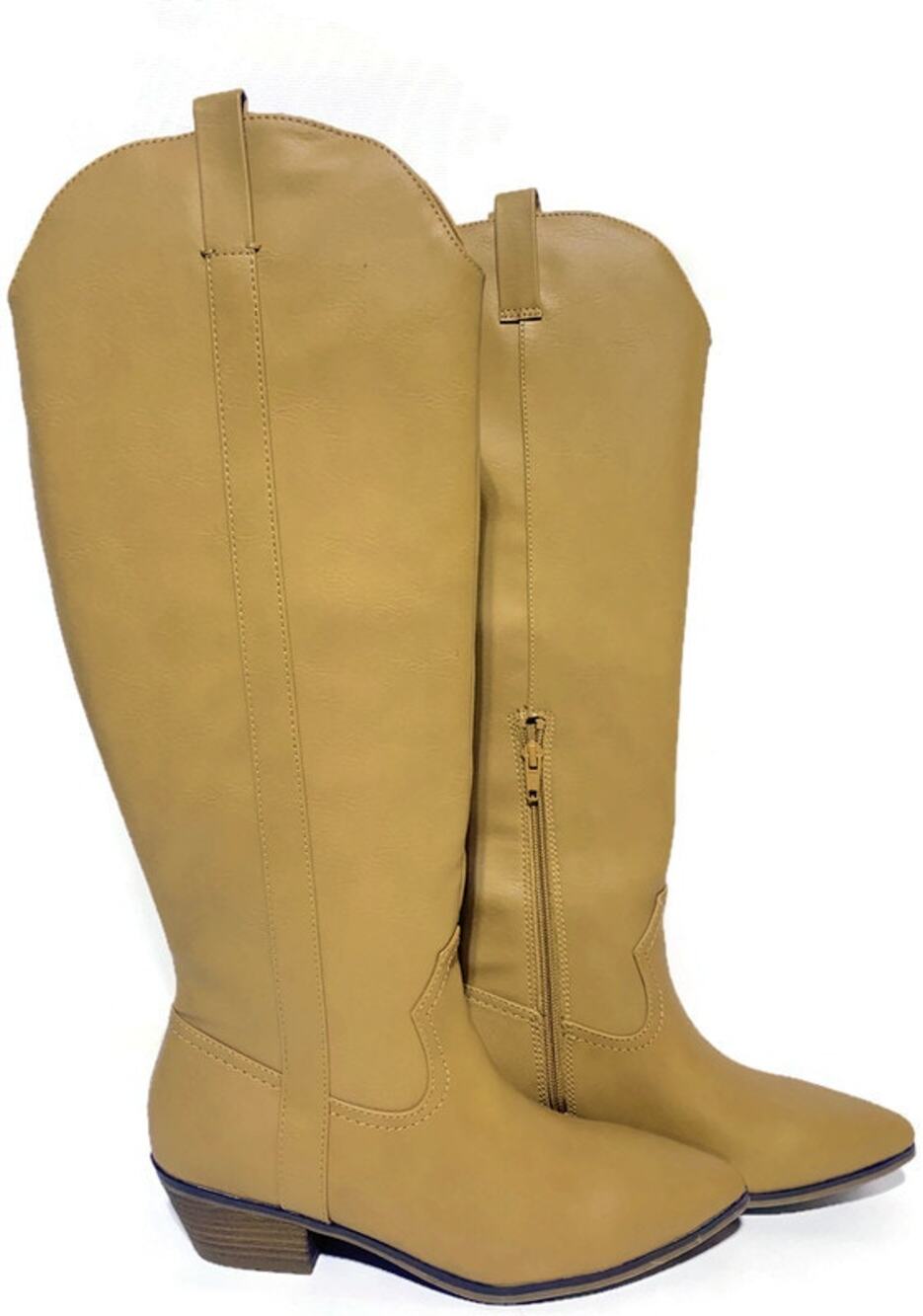 Universal Thread Women's Western Cowboy Boots Size 8.5 Light Brown Tan Side Zip